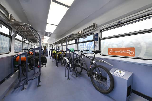 The 20 cycle spaces include larger bays for tandems and an electric bike charging socket. Picture: John Devlin