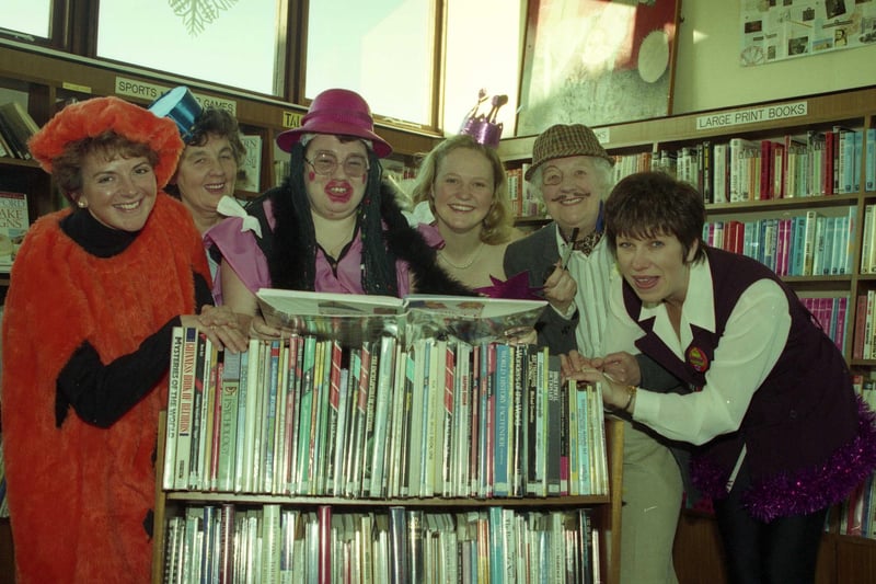 Shiney Row library staff dressed up in panto costume in 1993 but can you recognise them?