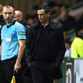 Hibs manager Jack Ross looks on during the 3-1 defeat to Celtic (Photo by Paul Devlin / SNS Group)