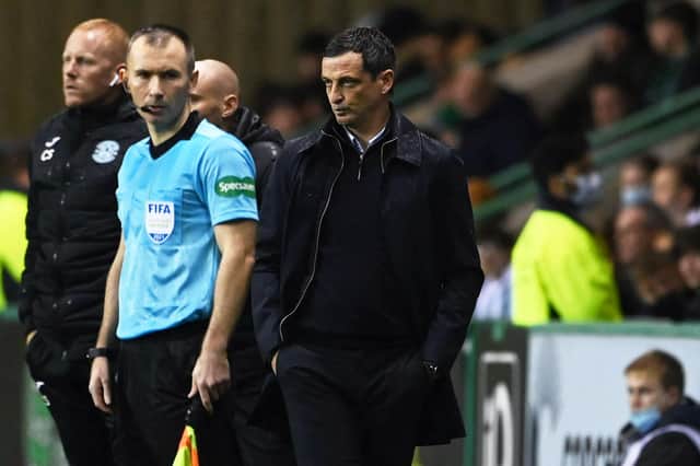 Hibs manager Jack Ross looks on during the 3-1 defeat to Celtic (Photo by Paul Devlin / SNS Group)