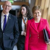 First Minister Nicola Sturgeon and Deputy First Minister John Swinney arrive for First Minster's Questions last Thursday