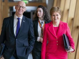 First Minister Nicola Sturgeon and Deputy First Minister John Swinney arrive for First Minster's Questions last Thursday