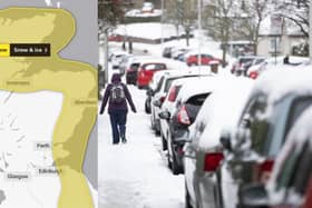 The yellow warning of snow and ice will affect the east of Scotland.