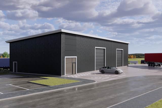 A CGI of the latest industrial unit, which is due to be completed in June on Exploration Way, Westhill, Aberdeenshire.
