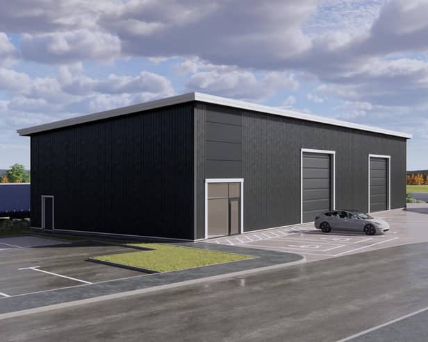 A CGI of the latest industrial unit, which is due to be completed in June on Exploration Way,  Westhill, Aberdeenshire.