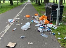Author Ian Rankin took shocking pictures of litter in The Meadows in Edinburgh.