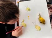 Previous competition winner Matteo pictured drawing in Mel Shand’s studio.
