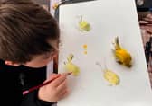Previous competition winner Matteo pictured drawing in Mel Shand’s studio.