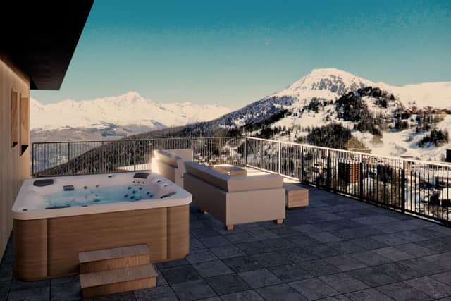 Relaxing hot tub time