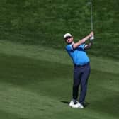 Connor Syme plays his second shot to the 9th hole during the third round of the Betfred British Masters hosted by Danny Willett at The Belfry. Picture: Richard Heathcote/Getty Images.