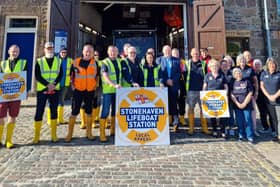 Volunteers from Stonehaven RNLI outside the boat shed. (Pic: RNLI)