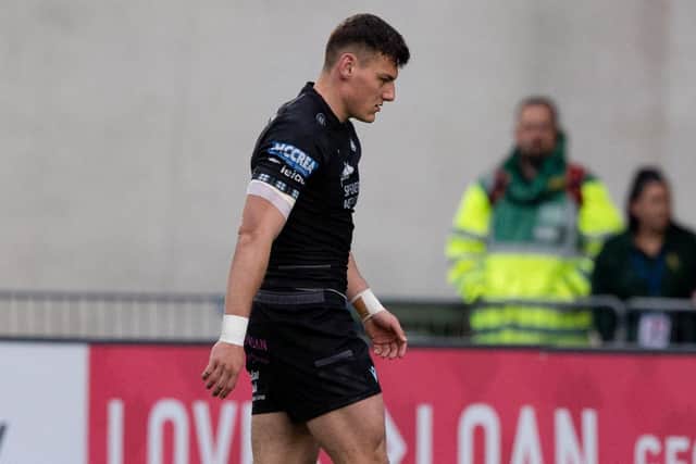 Glasgow Warriors' Tom Jordan was sent off in the 25th minute against Munster.  (Photo by Craig Williamson / SNS Group)