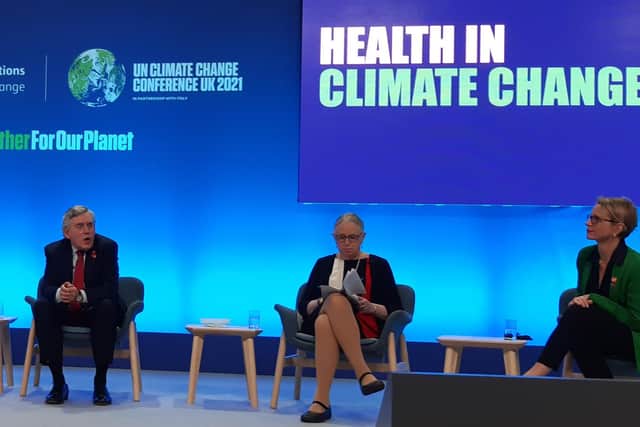 Gordon Brown speaking at a COP26 discussion on health on Tuesday. Picture: The Scotsman