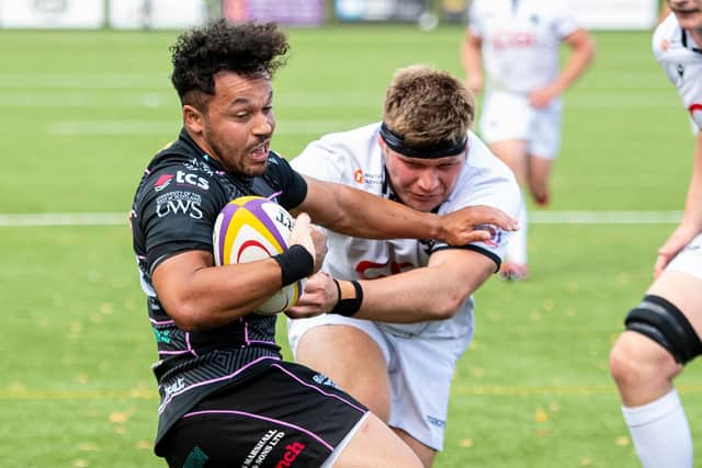 Elias Caven (left) will line up at full-back for the Ayrshire Bulls against Watsonians on Sunday. Picture: Ross MacDonald / SNS