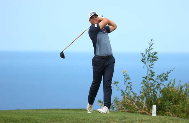 Calum Hill tees off on the sixth hole during the third round of the Canary Islands Championship at Golf Costa Adeje in Tenerife. Picture: Andrew Redington/Getty Images.