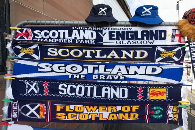 Scotland scarves during the 150th Anniversary Heritage Match between Scotland and England at Hampden Park on Tuesday (Picture: Craig Foy/SNS Group)