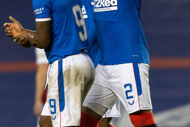 James Tavernier celebrates after scoring to make it 7-0 during the Scottish Premiership match between Rangers and Hamilton at Ibrox  (Photo by Alan Harvey / SNS Group)