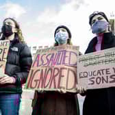University of Edinburgh students at Bristo Square protesting the 'less than satisfactory' response to calls for improvements to its redressal system. (Picture credit: Lisa Ferguson)