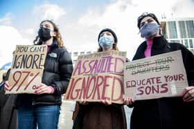 University of Edinburgh students at Bristo Square protesting the 'less than satisfactory' response to calls for improvements to its redressal system. (Picture credit: Lisa Ferguson)