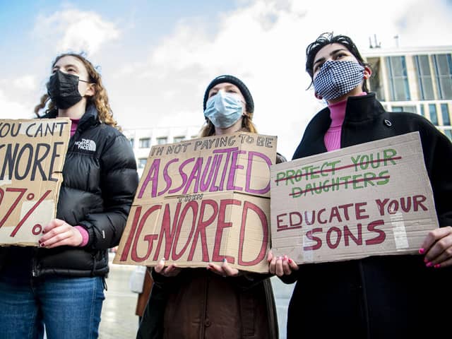 University of Edinburgh students at Bristo Square protesting the 'less than satisfactory' response to calls for improvements to its redressal system. (Picture credit: Lisa Ferguson)