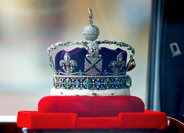 The Imperial State Crown, driven down The Mall in a Rolls Royce Phantom VI, en route to the Houses of Parliament for the State Opening of Parliament on May 11, 2021. Picture: Max Mumby/Indigo/Getty Images.