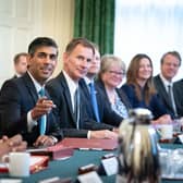 Prime Minister Rishi Sunak (centre), alongside the Chancellor of the Exchequer, Jeremy Hunt, (centre right) holds his first Cabinet meeting in London. Picture: Stefan Rousseau - WPA Pool/Getty Images