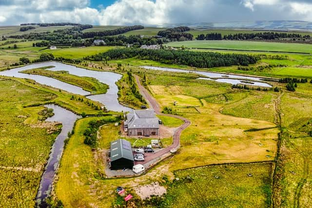 Leadburn Manor estate showing the four specially constructed lochs.