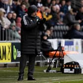 Celtic manager Ange Postecoglou in more serious mood on the touchline at St Mirren Park than he proved after a Cameron Carter-Vickers mishit pass late on. (Photo by Craig Williamson / SNS Group)