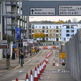Major roads around Glasgow's SEC have been closed to traffic ahead of the COP26 climate summit (Picture: Jeff J Mitchell/Getty Images)