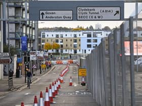 Major roads around Glasgow's SEC have been closed to traffic ahead of the COP26 climate summit (Picture: Jeff J Mitchell/Getty Images)