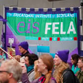 Rally at the Scottish Parliament over college cuts