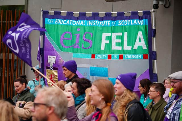 Rally at the Scottish Parliament over college cuts