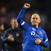 Sunderland manager Alex Neil celebrates victory at the end of the Sky Bet League One Play-Off Semi Final 2nd Leg match between Sheffield Wednesday and Sunderland.(Photo by Michael Regan/Getty Images)