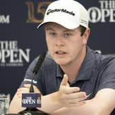 Bob MacIntyre talks to the media during his press conference at the 150th Open at St Andrews. Picture: Tom Russo/National World.