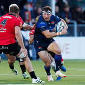 Hamish Watson (right) in action for Edinburgh during a BKT URC match against Emirates Lions at the Hive Stadium, on October 28.  (Photo by Ross Parker / SNS Group)