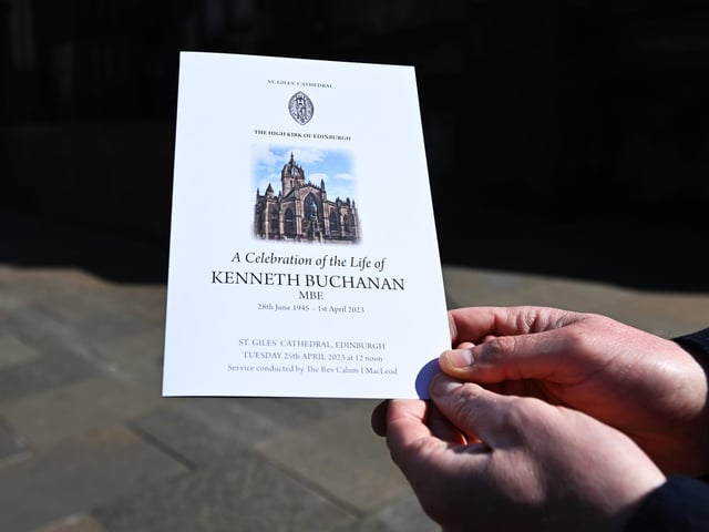 An order of service for the memorial service for legendary Scottish boxing world champion Ken Buchanan MBE at St Giles Cathedral