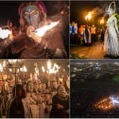 Performers take part in the Beltane Fire Festival in Edinburgh.