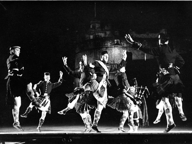Highland dancing at the 1959 Edinburgh Military Tattoo.