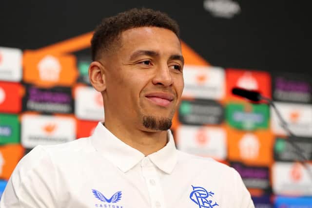 James Tavernier speaks to the media ahead of Rangers' clash with Eintracht Frankfurt.