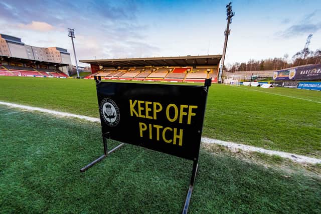 An empty Firhill Stadium where Partick Thistle will be playing League 1 football next season if the SPFL resolution passes.