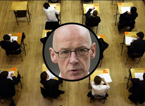 John Swinney has performed a major u-turn around exam results