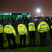 Celtic fans gather outside Celtic Park after a Betfred Cup defeat to Ross County on November 29, 2020, in Glasgow, Scotland. (Photo by Alan Harvey / SNS Group)