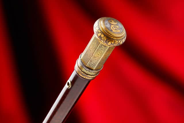 Bonnie Prince Charlie's steel and gold walking stick sold for £16,250. Picture: contributed.