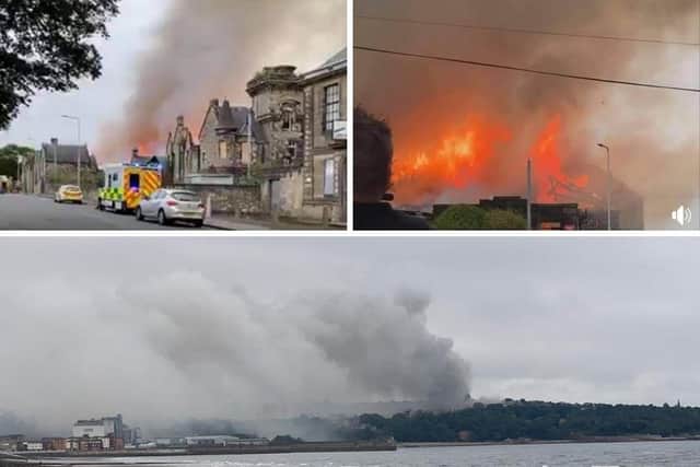 A fire has broken out at the old Viewforth High School building in Kirkcaldy. (Credit: Lisa May Young and Scott McCartney)
