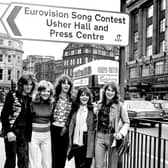 The New Seekers, representing the United Kingdom, make their way to the Usher Hall for the Eurovision Contest 1972