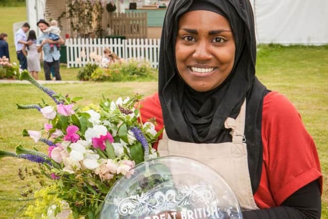 Nadiya Hussain with the GBBO trophy in 2015