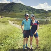 Rab Wardell and Katie Archibald cycling together. Taken from Rob Wardell Instagram