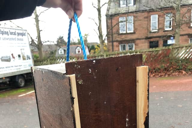 The box, which the pigeon was found in picture: SSPCA