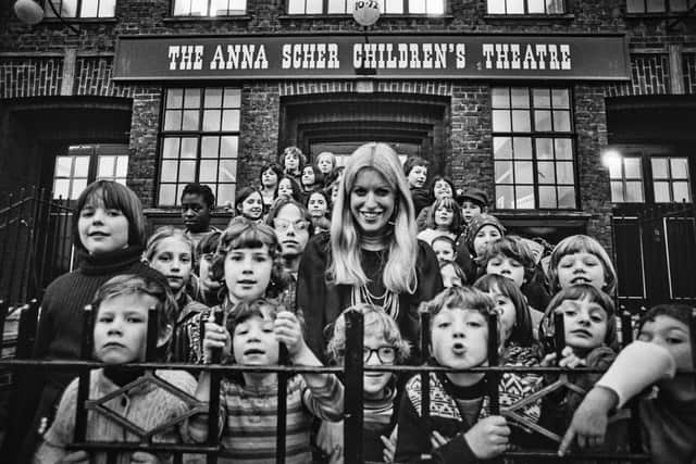 The teacher with pupils outside her community-based drama school on Barnsbury Road, London, in 1977 (Picture: Evening Standard/Hulton Archive/Getty Images)