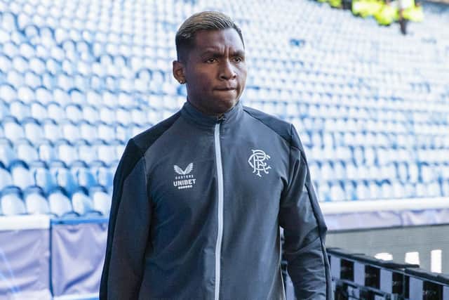 Rangers striker Alfredo Morelos arrives at Ibrox for the Champions League fixture against Napoli. (Photo by Alan Harvey / SNS Group)